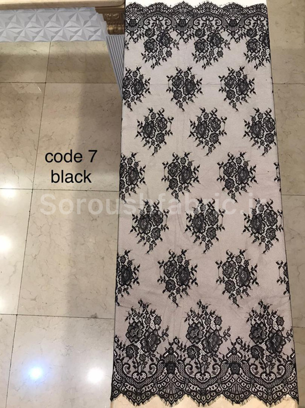 پارچه مجلسی دانتل فرانسه ظریف مشکی